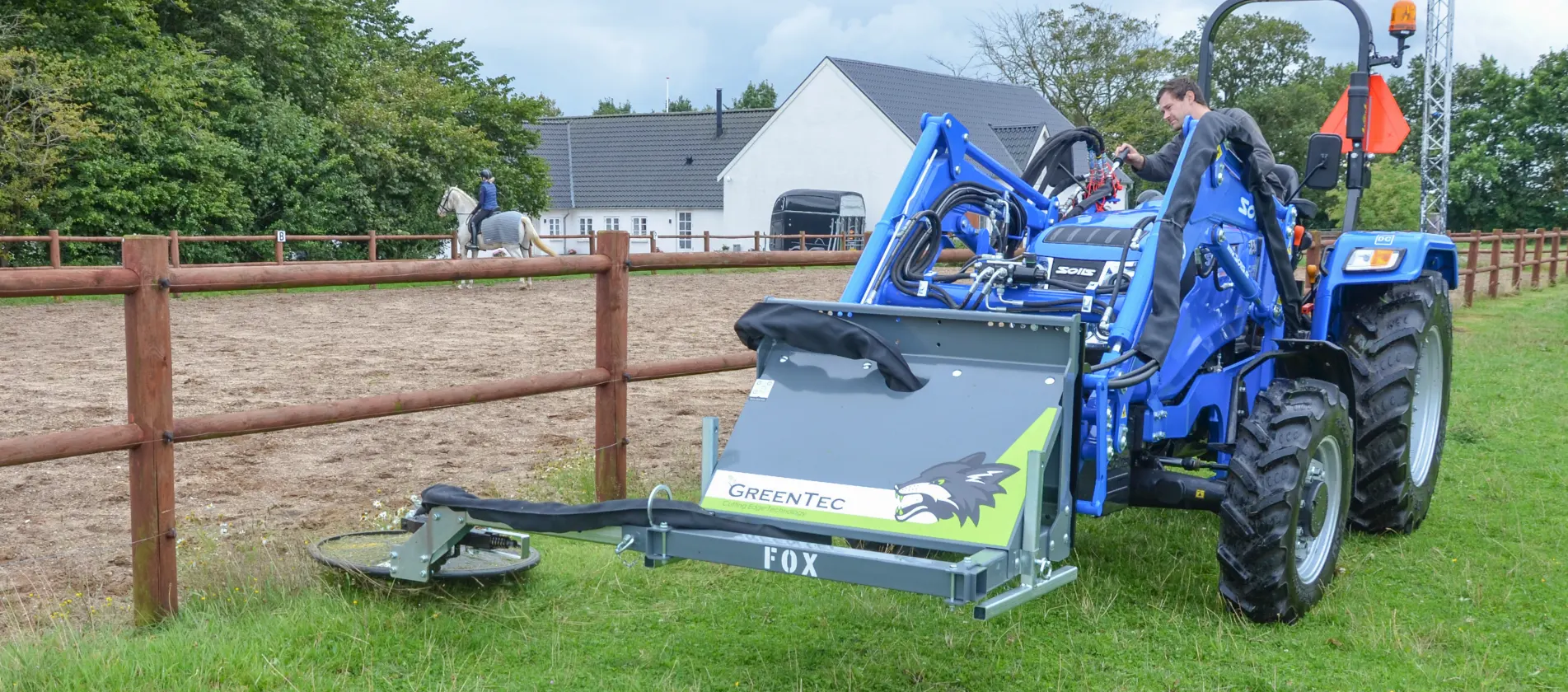 Fence line trimmer for tractor
