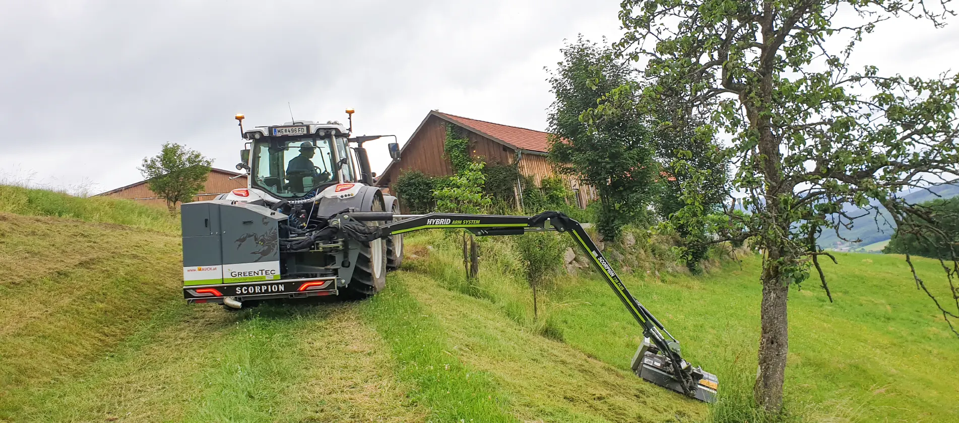 Johann Lindner mows grass in slopes and verges