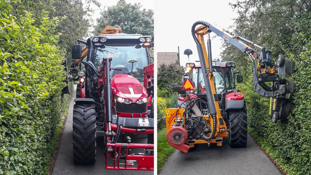 Norrekroks Maskintjänst cuts and shreds hedges in a single workflow