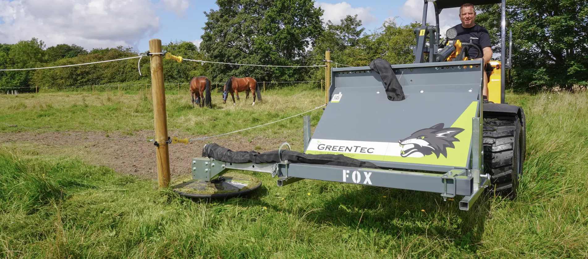 Fence mower attachment for tractors and loaders