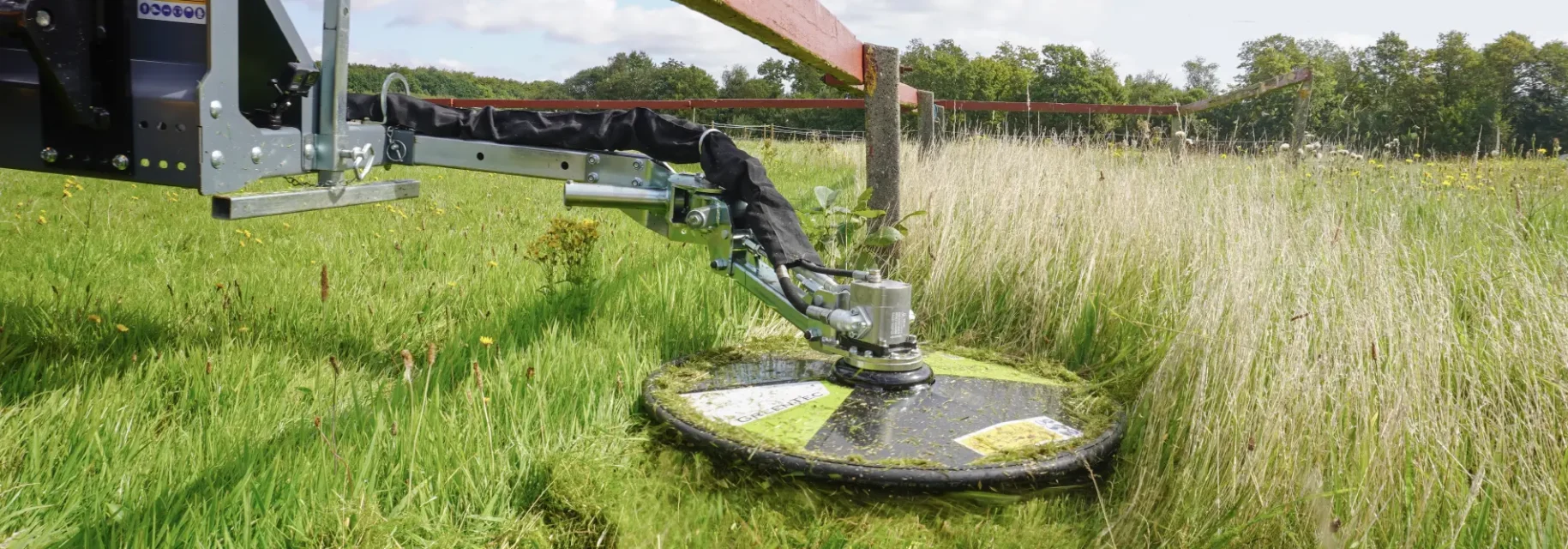 Fence post mower for tractor