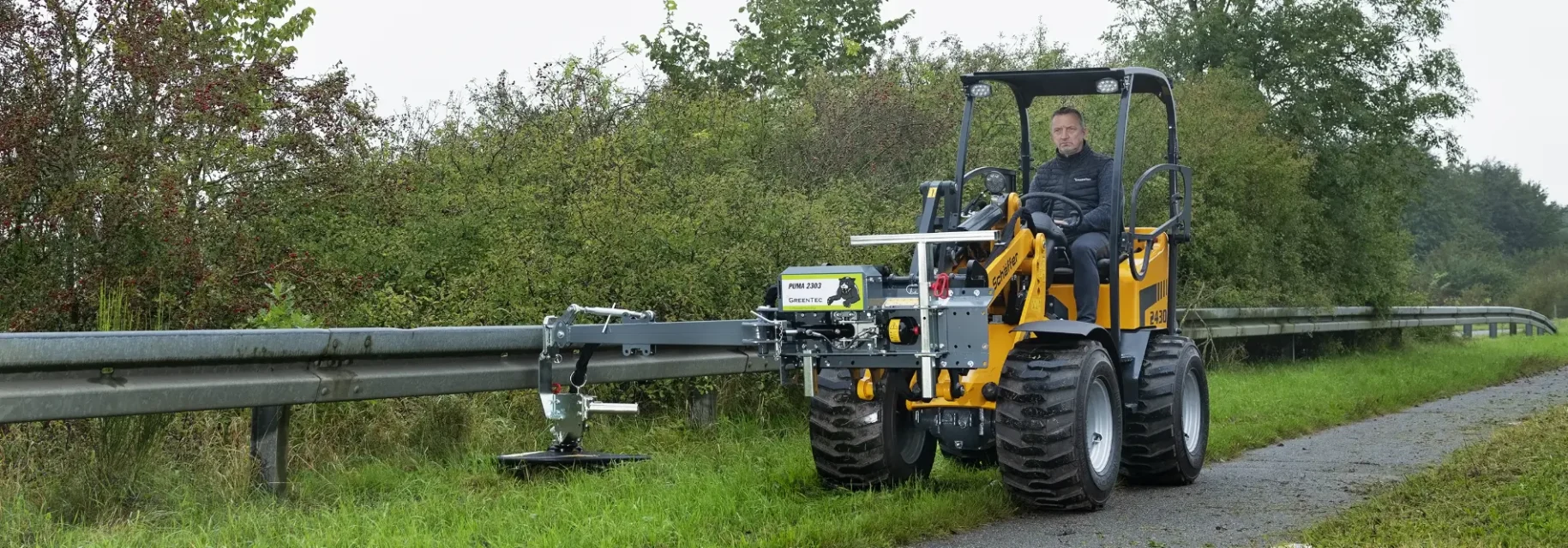 Fence mower for skid steer loader