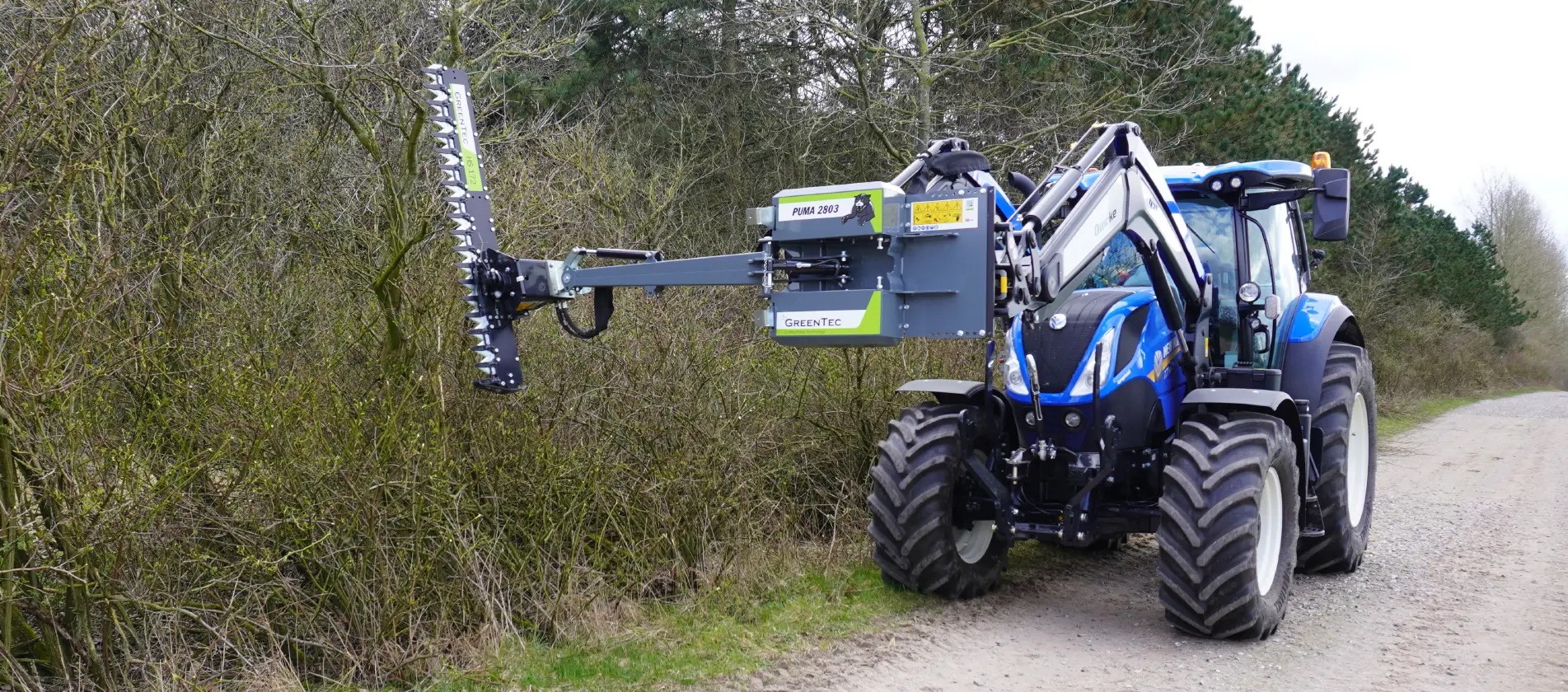 Front end loader attachment for hedge trimming