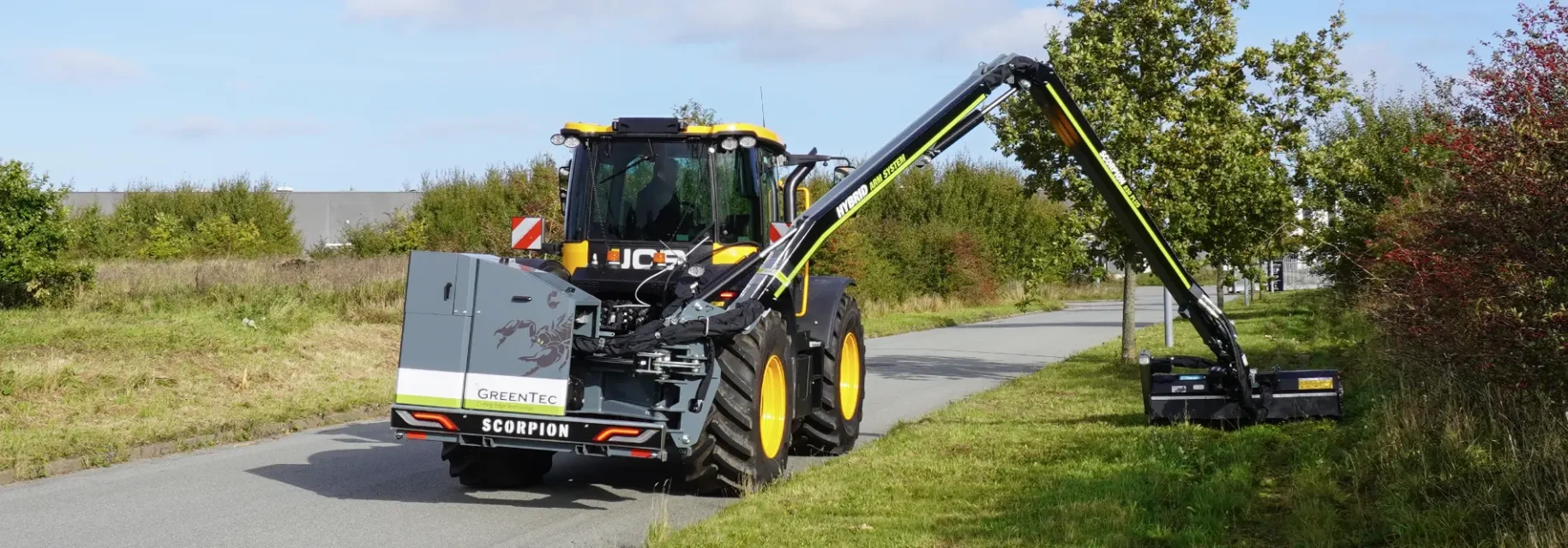 Long arm mower for tractor