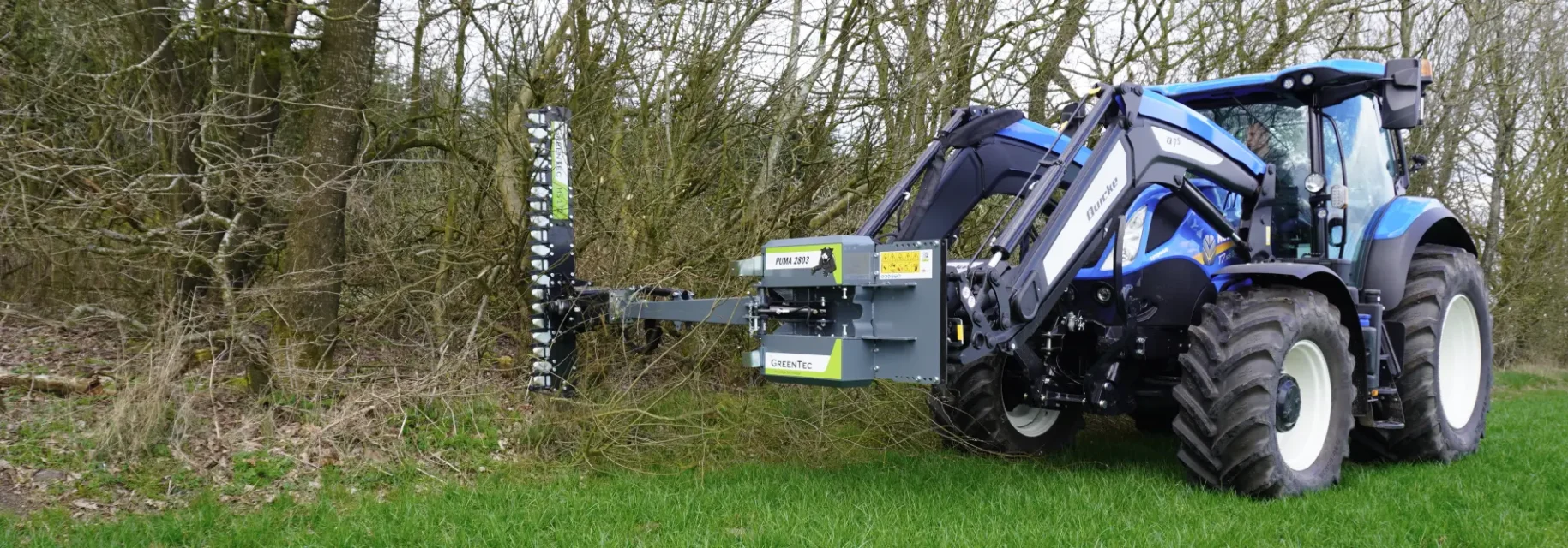 Hedge cutter attachment mounted on front end loader