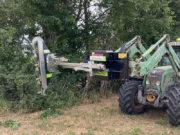 Saw attachment for windbreak maintenance